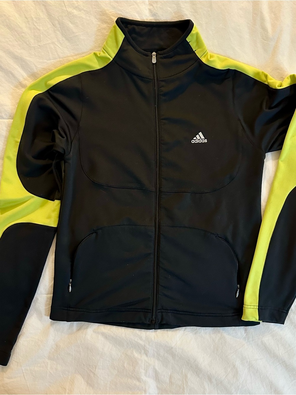 adidas Black and Neon Yellow Performance Track Jacket